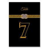 Elegante zwart gouden glitter broche kaart (Voorkant)