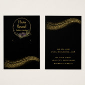 Elegante zwart gouden glitter oorbel display kaart (Voorkant /achterkant)
