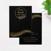 Elegante zwart gouden glitter oorbel display kaart (Bureau)