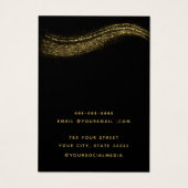 Elegante zwart gouden glitter oorbel display kaart (Achterkant)