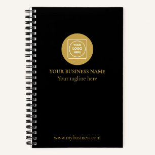 Elegante zwart gouden logo zakelijke stijl notitie notitieboek