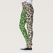 Elegante zwart gouden luipaard dierlijke print leggings (Links)