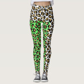 Elegante zwart gouden luipaard dierlijke print leggings (Voorkant)