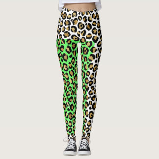 Elegante zwart gouden luipaard dierlijke print leggings