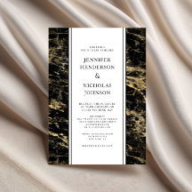 Elegante zwart gouden marmeren bruiloft