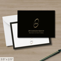 Elegante zwart-gouden Monogram Initialen Logo