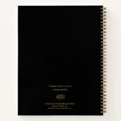 Elegante Zwart & Gouden Pen Logo Moderne Notaris Notitieboek (Achterkant)