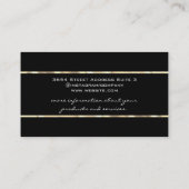 Elegante zwart gouden trim visitekaartje (Achterkant)
