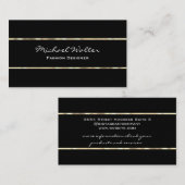 Elegante zwart gouden trim visitekaartje (Voorkant / Achterkant)