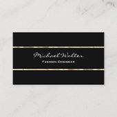 Elegante zwart gouden trim visitekaartje (Voorkant)