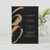 Elegante zwart-gouden typografie 60ste verjaardag kaart (Staand voorkant)