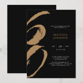 Elegante zwart-gouden typografie 60ste verjaardag kaart (Voorkant / Achterkant)