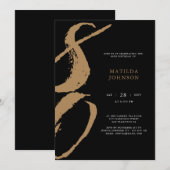 Elegante zwart-gouden typografie 80ste verjaardag kaart (Voorkant / Achterkant)