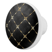 Elegante zwart & gouden vierkanten keramische knop (Rechts)