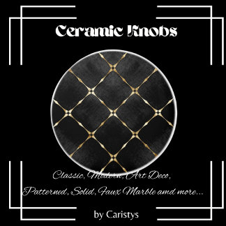 Elegante zwart & gouden vierkanten keramische knop