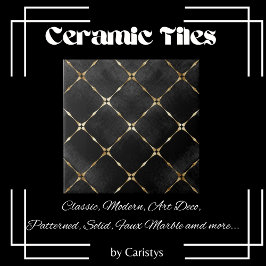 Elegante zwart & gouden vierkanten tegeltje