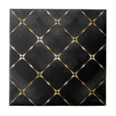 Elegante zwart & gouden vierkanten tegeltje (Voorkant)