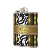 Elegante zwart-gouden Zebra Heupfles (Links)
