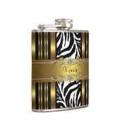 Elegante zwart-gouden Zebra Heupfles (Rechts)