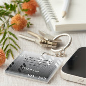 Elegante zwart-grijs Abstracte Bijbelverzen Art Sleutelhanger (Voorkant Rechts)