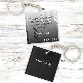 Elegante zwart-grijs Abstracte Bijbelverzen Art Sleutelhanger