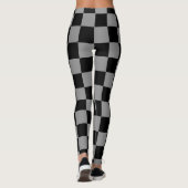 Elegante zwart-grijs geruit leggings (Achterkant)