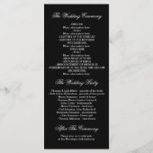 Elegante zwart grijs wit bruiloft programma's (Achterkant)