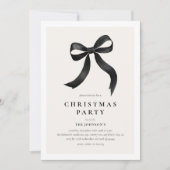 Elegante Zwart Lint Kerstfeest Kaart (Voorkant)