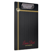 Elegante zwart metalen achtergrond gouden strepen klembord (Rechts)