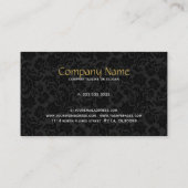 Elegante zwart & Metallic gouden  damast Visitekaartje (Achterkant)