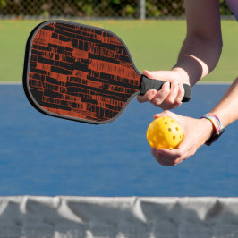 Elegante zwart &rood abstract modern pickleball paddle
