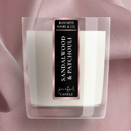 Elegante zwart & Roos gouden dun verticaal kaarsen Labels