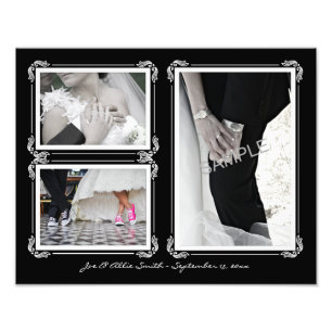 Elegante zwart/wit 28 x 35,5 cm Art Deco fotoafdru Foto Afdruk