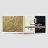 Elegante zwart-wit 50ste verjaardag gastenboek (Volledig)