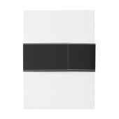 Elegante zwart wit aangepaste monogram bruiloft uitnodigingen wikkel (Achterkant Voorbeeld)