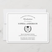Elegante zwart-wit aankondiging van eindexamenfoto (Voorkant)