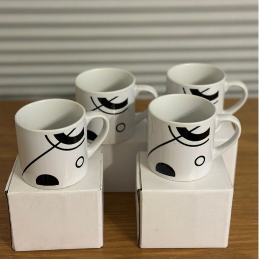 Elegante zwart-wit Abstracte espresso Mok