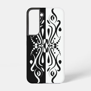 Elegante zwart-wit abstracte harlekijnstijl samsung galaxy hoesje