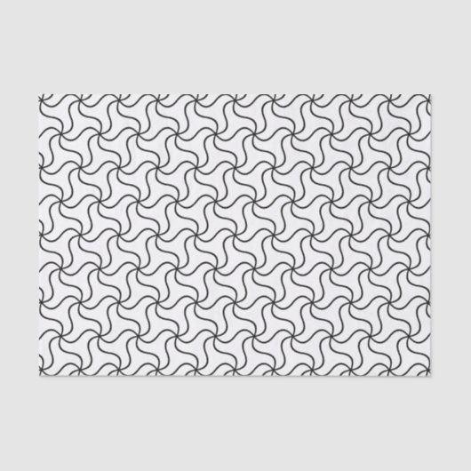 Elegante zwart-wit abstracte werveling tissuepapier (Voorkant)