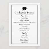 Elegante zwart-wit afstudeermenukaart 2026 menu (Voorkant)