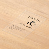 Elegante zwart-wit Ampersand bruiloft Acryl Uitnodigingen (Laagn)