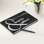 Elegante zwart-wit Ampersand bruiloft Gastenboek