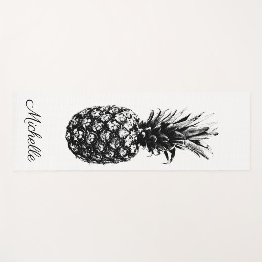 Elegante zwart-wit ananas Custom Yogamat (Voorkant (horizontaal))