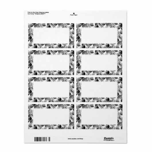 Elegante zwart-wit Art Deco jaren 1920 Glamour Etiket (Full Sheet)