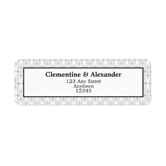 Elegante zwart-wit Art Deco retourlabels Etiket