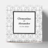 Elegante zwart-wit art-deco-stijl bedankdoosjes (Bovenkant)