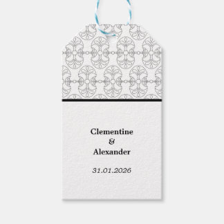 Elegante zwart-wit Art Deco-stijl Cadeaulabel