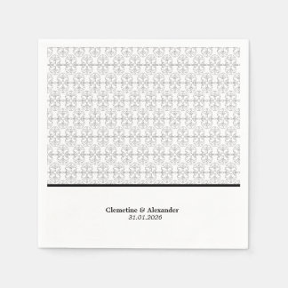 Elegante zwart-wit Art Deco-stijl Servet