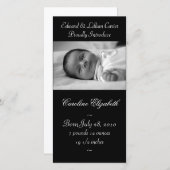 Elegante zwart-wit Baby geboorteaankondiging Aankondiging (Voorkant / Achterkant)