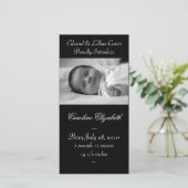 Elegante zwart-wit Baby geboorteaankondiging Aankondiging (Staand voorkant)